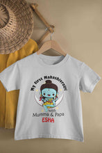 Load image into Gallery viewer, Custom Name Mahashivratri With Mumma &amp; Papa Half Sleeves T-Shirt For Girls -KidsFashionVilla
