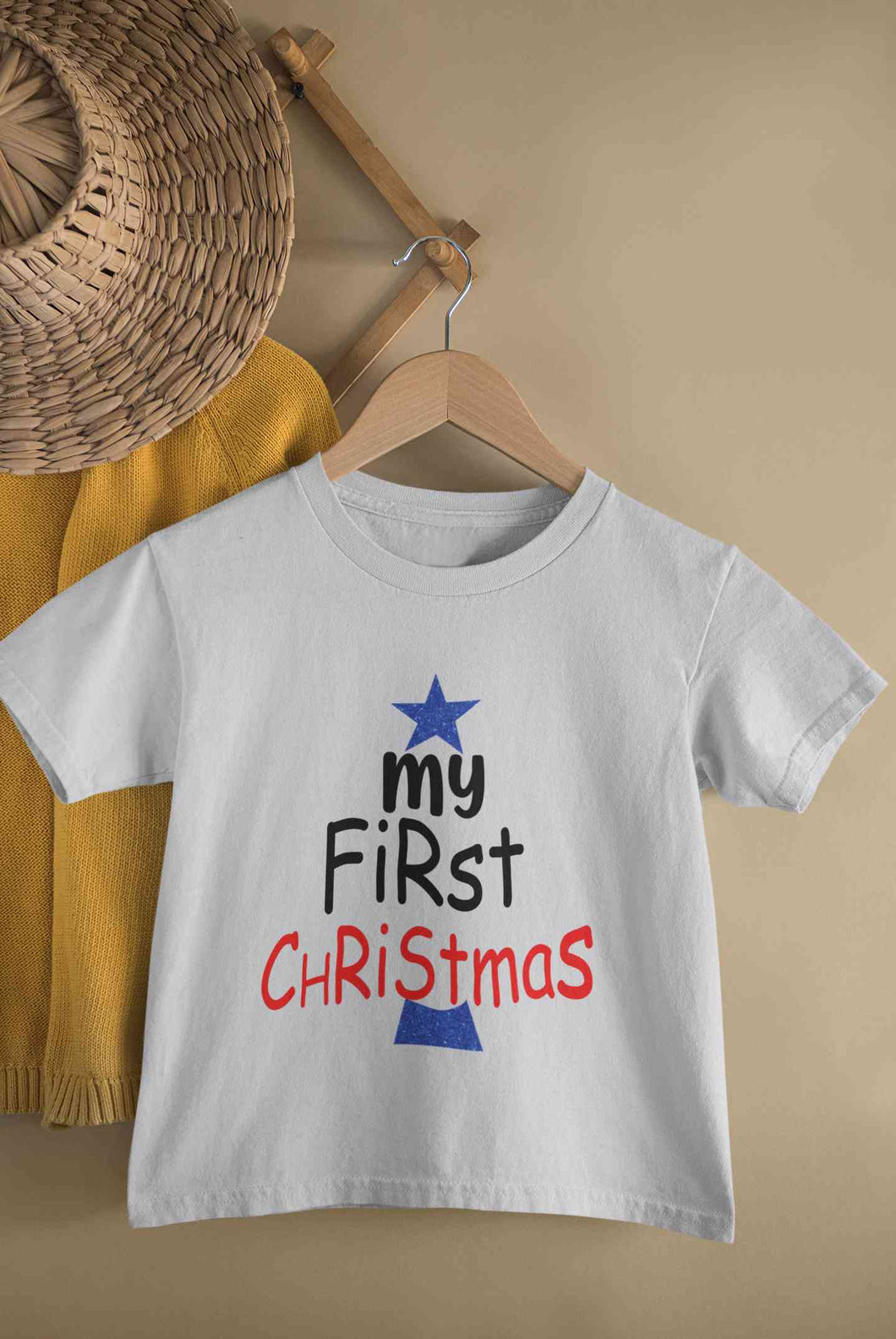 My First Christmas Half Sleeves T-Shirt For Girls -KidsFashionVilla