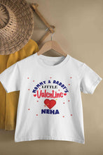 Load image into Gallery viewer, Custom Name Mommys And Daddys Little Valentine Half Sleeves T-Shirt For Girls -KidsFashionVilla
