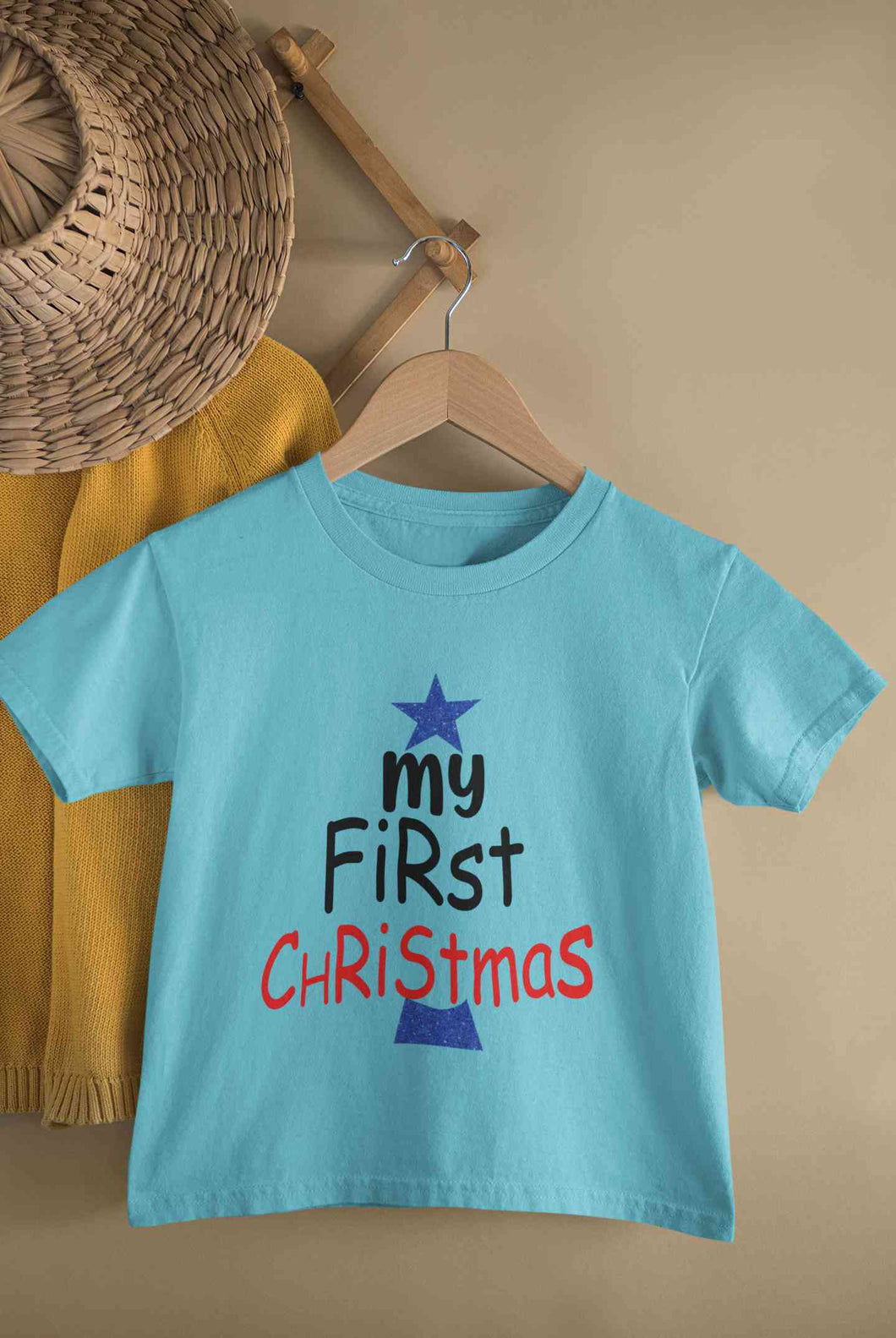 My First Christmas Half Sleeves T-Shirt For Girls -KidsFashionVilla