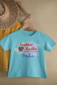 Custom Name Natkhat Radha Janmashtami Half Sleeves T-Shirt For Girls -KidsFashionVilla