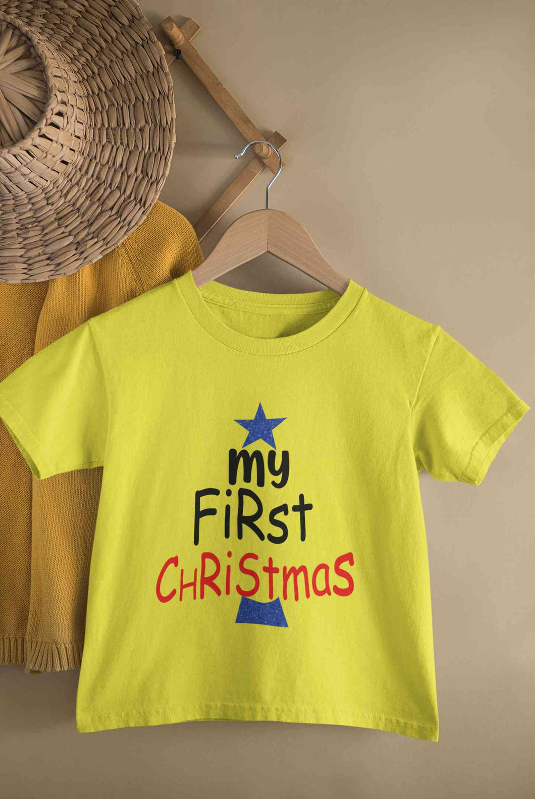 My First Christmas Half Sleeves T-Shirt For Girls -KidsFashionVilla