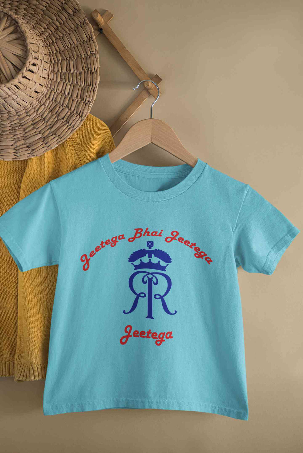 IPL Rajasthan Royals Jeetega Bhai Jeetega RR Jeetega Half Sleeves T-Shirt For Girls -KidsFashionVilla