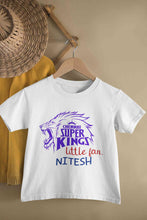 Load image into Gallery viewer, Custom Name IPL CSK Chennai Super Kings Little Fan Half Sleeves T-Shirt for Boy-KidsFashionVilla
