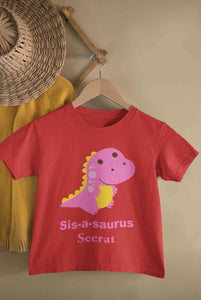 Custom Name Sis A Sauras Rakhi Half Sleeves T-Shirt For Girls -KidsFashionVilla