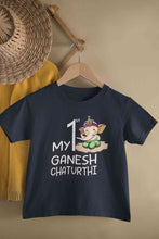 Load image into Gallery viewer, My 1st Ganesh Chaturthi Half Sleeves T-Shirt For Girls -KidsFashionVilla
