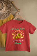 Load image into Gallery viewer, Custom Name IPL CSK Chennai Super Kings Whistle Podu Half Sleeves T-Shirt For Girls -KidsFashionVilla
