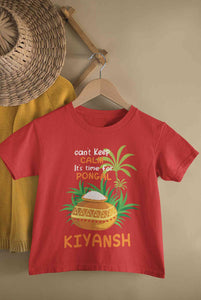 Custom Name Time For Pongal Half Sleeves T-Shirt for Boy-KidsFashionVilla