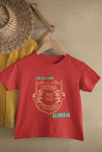 Custom Name IPL PBKS Punjab Super Kings Little Fan Half Sleeves T-Shirt for Boy-KidsFashionVilla