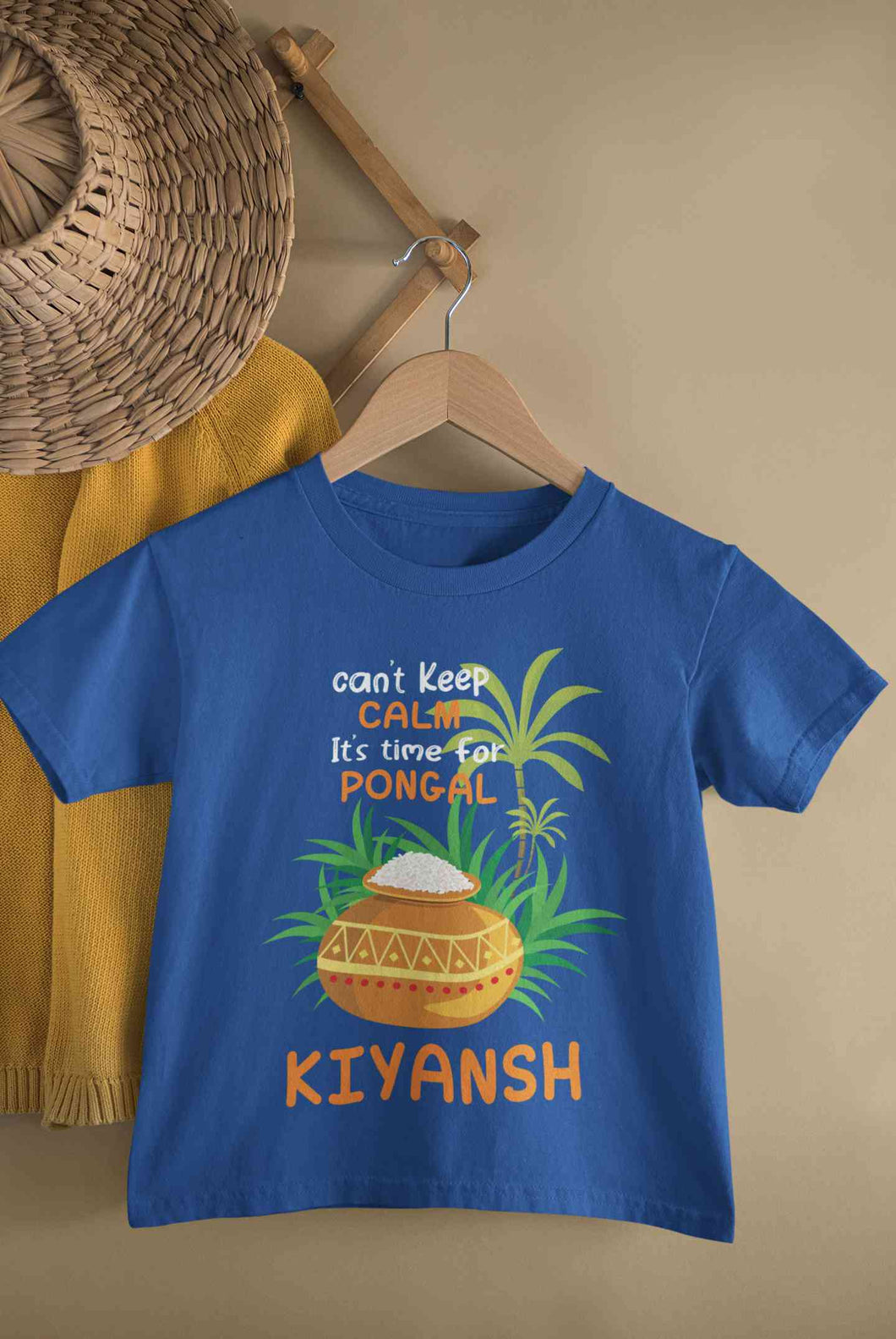 Custom Name Time For Pongal Half Sleeves T-Shirt for Boy-KidsFashionVilla