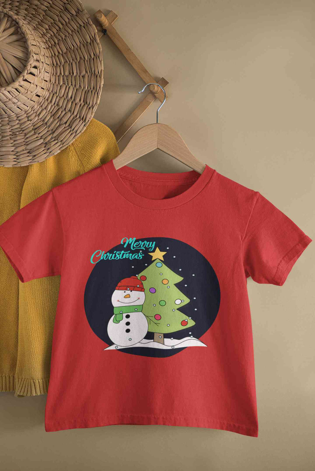 Merry Christmas Half Sleeves T-Shirt For Girls -KidsFashionVilla