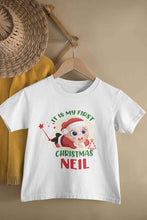 Load image into Gallery viewer, Customized Name It Is My First Christmas Half Sleeves T-Shirt for Boy-KidsFashionVilla
