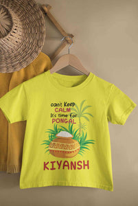 Custom Name Time For Pongal Half Sleeves T-Shirt for Boy-KidsFashionVilla