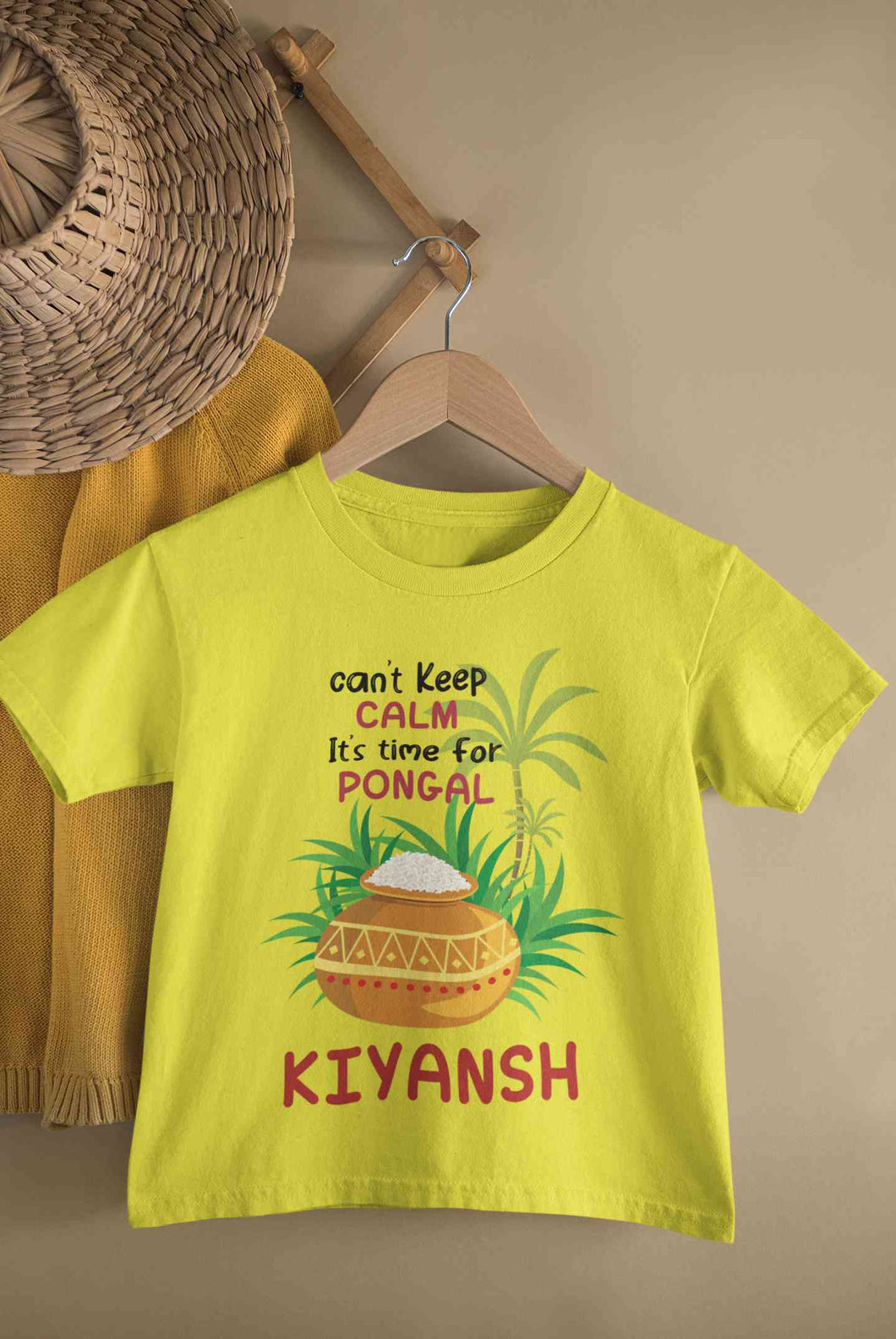 Custom Name Time For Pongal Half Sleeves T-Shirt for Boy-KidsFashionVilla