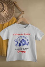 Load image into Gallery viewer, Custom Name IPL CSK Chennai Super Kings Whistle Podu Half Sleeves T-Shirt For Girls -KidsFashionVilla
