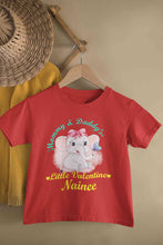 Load image into Gallery viewer, Custom Name Mommy And Daddys Little Valentine Half Sleeves T-Shirt For Girls -KidsFashionVilla
