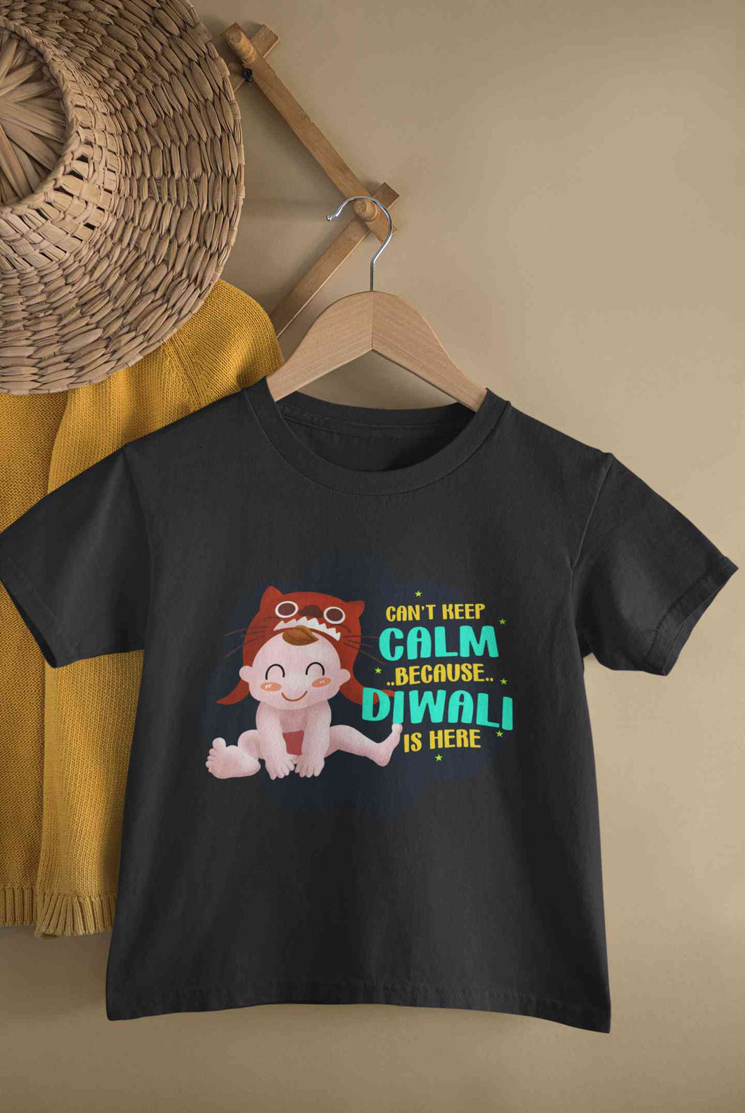 Can Not Keep Calm Because Diwali Is Here Half Sleeves T-Shirt for Boy-KidsFashionVilla