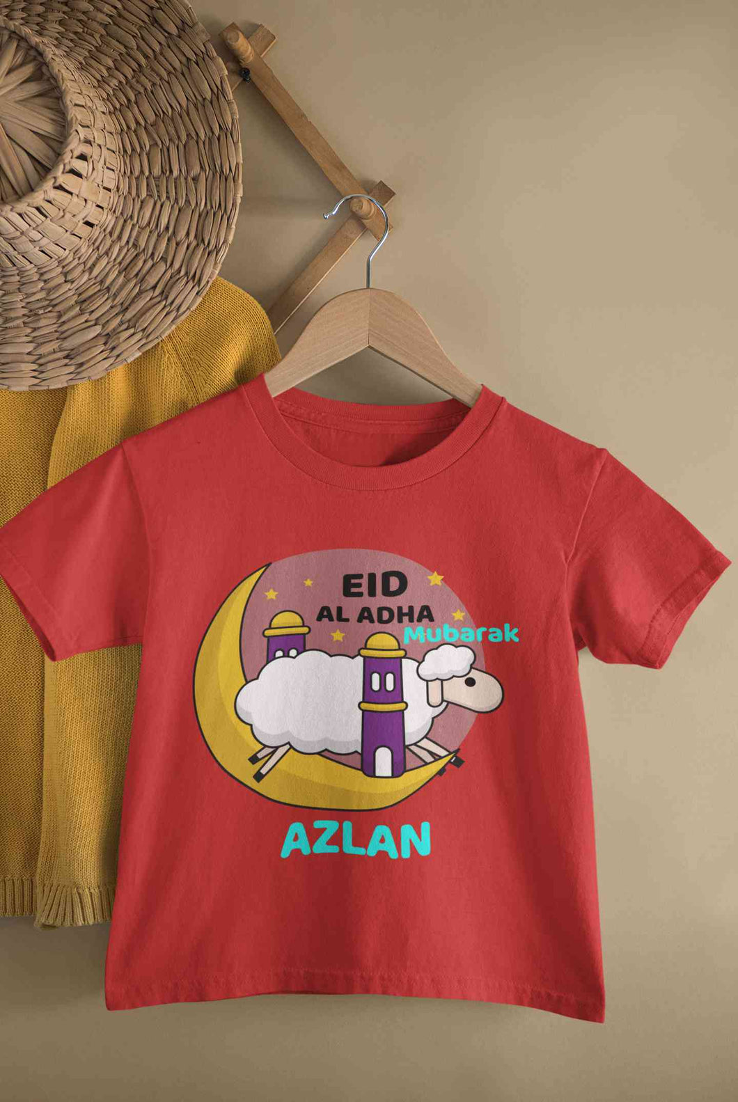 Custom Name Eid Al Adha Bakra Eid Mubarak Half Sleeves T-Shirt for Boy-KidsFashionVilla