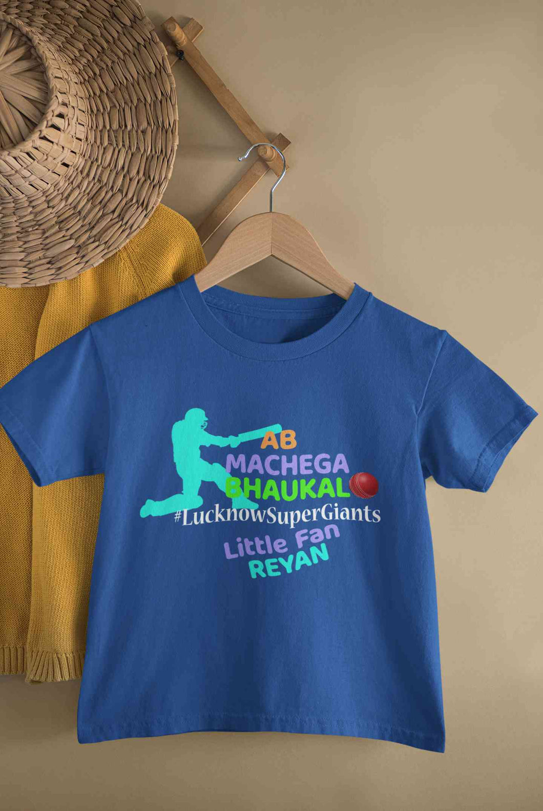 Custom Name IPL LSG LucknowSuperGiants Boy Half Sleeves T-Shirt for Boy-KidsFashionVilla