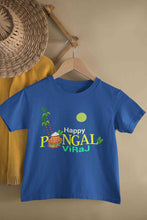 Load image into Gallery viewer, Custom Name Happy Pongal Half Sleeves T-Shirt For Girls -KidsFashionVilla
