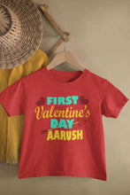 Load image into Gallery viewer, Custom Name First Valentine Half Sleeves T-Shirt for Boy-KidsFashionVilla
