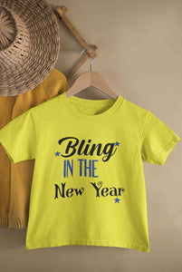 Bling In The New Year Half Sleeves T-Shirt for Boy-KidsFashionVilla