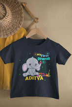 Load image into Gallery viewer, Custom Name My First Diwali Half Sleeves T-Shirt for Boy-KidsFashionVilla
