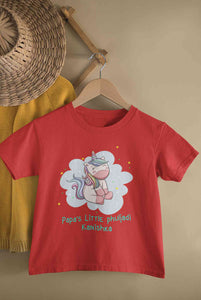 Custom Name Papas Little Phuljadi Diwali Half Sleeves T-Shirt For Girls -KidsFashionVilla