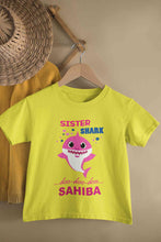 Load image into Gallery viewer, Custom Name Sister Shark Doo Doo Doo Rakhi Half Sleeves T-Shirt For Girls -KidsFashionVilla
