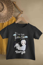Load image into Gallery viewer, Custom Name Its My First Bakra Eid Half Sleeves T-Shirt For Girls -KidsFashionVilla
