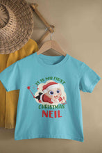 Load image into Gallery viewer, Customized Name It Is My First Christmas Half Sleeves T-Shirt for Boy-KidsFashionVilla
