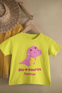 Custom Name Sis A Sauras Rakhi Half Sleeves T-Shirt For Girls -KidsFashionVilla
