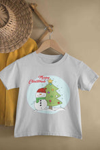 Load image into Gallery viewer, Merry Christmas Half Sleeves T-Shirt For Girls -KidsFashionVilla
