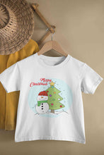 Load image into Gallery viewer, Merry Christmas Half Sleeves T-Shirt For Girls -KidsFashionVilla
