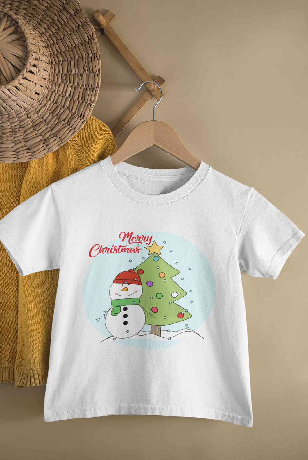 Merry Christmas Half Sleeves T-Shirt For Girls -KidsFashionVilla