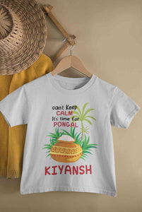 Custom Name Time For Pongal Half Sleeves T-Shirt for Boy-KidsFashionVilla