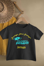 Load image into Gallery viewer, IPL Mumbai Indians Jeetega Bhai Jeetega MI Jeetega Half Sleeves T-Shirt For Girls -KidsFashionVilla

