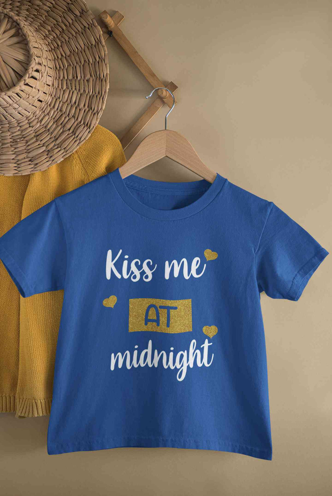 Kiss Me At Midnight Christmas Half Sleeves T-Shirt For Girls -KidsFashionVilla