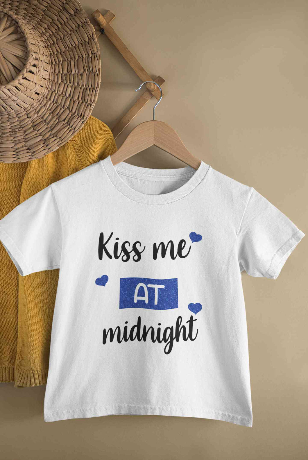 Kiss Me At Midnight Christmas Half Sleeves T-Shirt For Girls -KidsFashionVilla