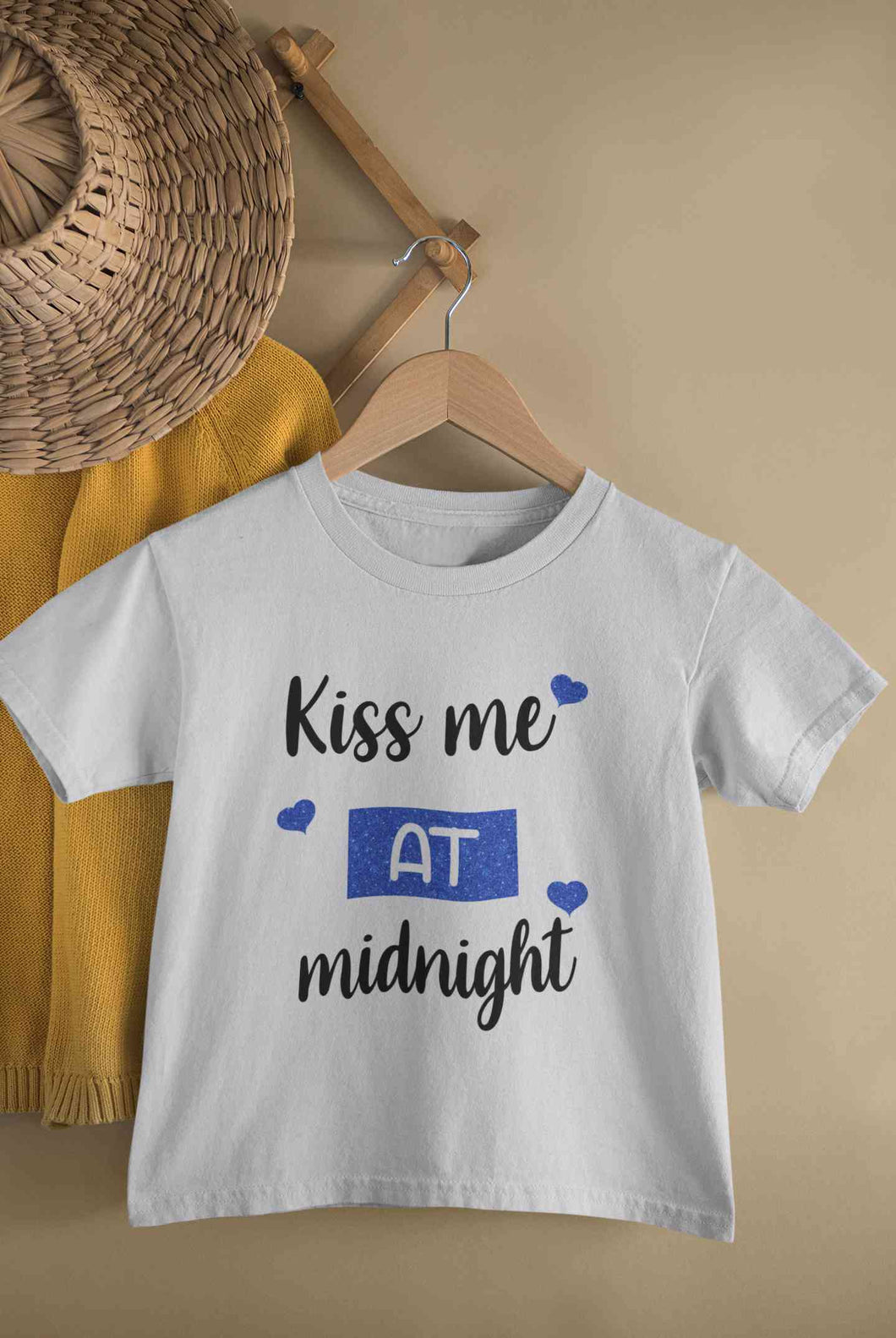 Kiss Me At Midnight Christmas Half Sleeves T-Shirt For Girls -KidsFashionVilla