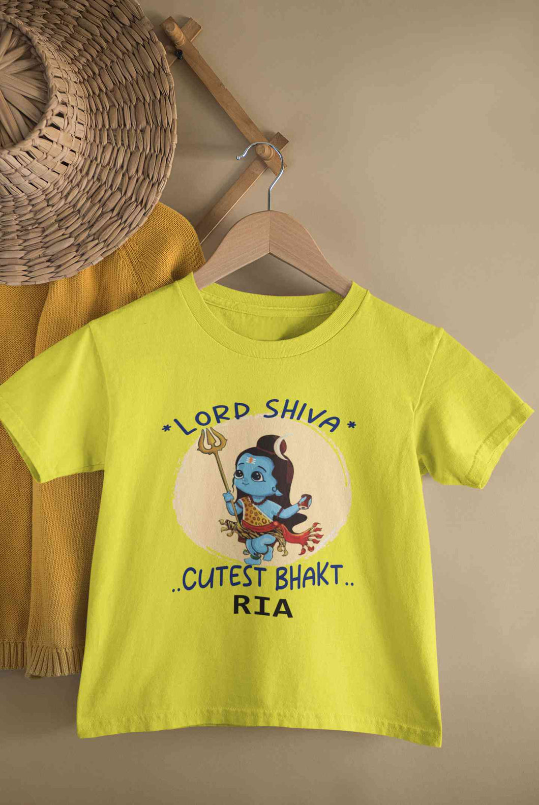 Custom Name Cutest Bhakt MahaShivratri Half Sleeves T-Shirt For Girls -KidsFashionVilla