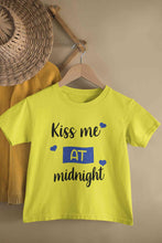 Load image into Gallery viewer, Kiss Me At Midnight Christmas Half Sleeves T-Shirt For Girls -KidsFashionVilla
