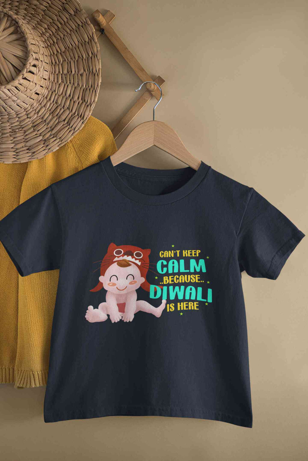 Can Not Keep Calm Because Diwali Is Here Half Sleeves T-Shirt for Boy-KidsFashionVilla