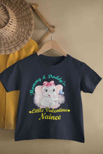 Load image into Gallery viewer, Custom Name Mommy And Daddys Little Valentine Half Sleeves T-Shirt For Girls -KidsFashionVilla
