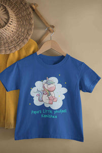 Custom Name Papas Little Phuljadi Diwali Half Sleeves T-Shirt For Girls -KidsFashionVilla