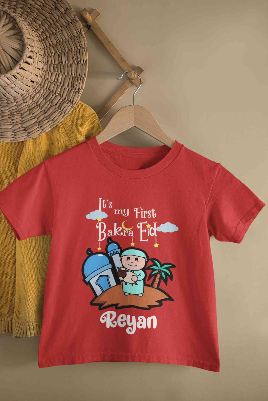 Custom Name Its My First Bakra Eid Half Sleeves T-Shirt for Boy-KidsFashionVilla
