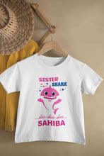 Load image into Gallery viewer, Custom Name Sister Shark Doo Doo Doo Rakhi Half Sleeves T-Shirt For Girls -KidsFashionVilla
