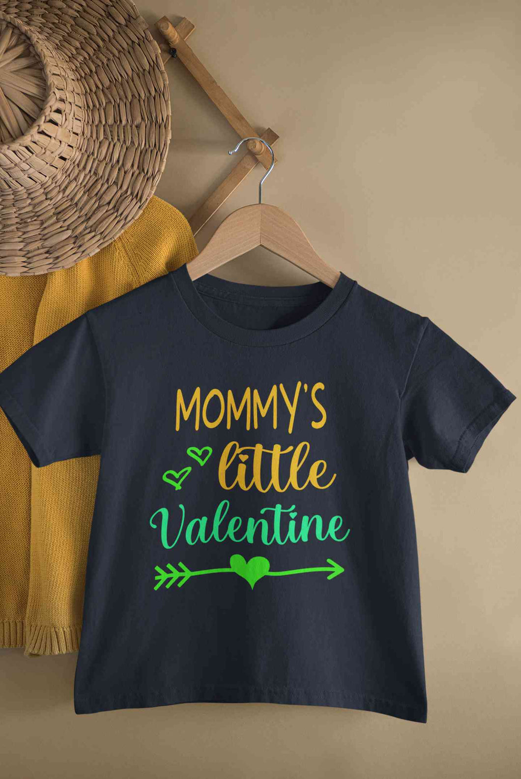 Mommys Little Valentine Half Sleeves T-Shirt For Girls -KidsFashionVilla