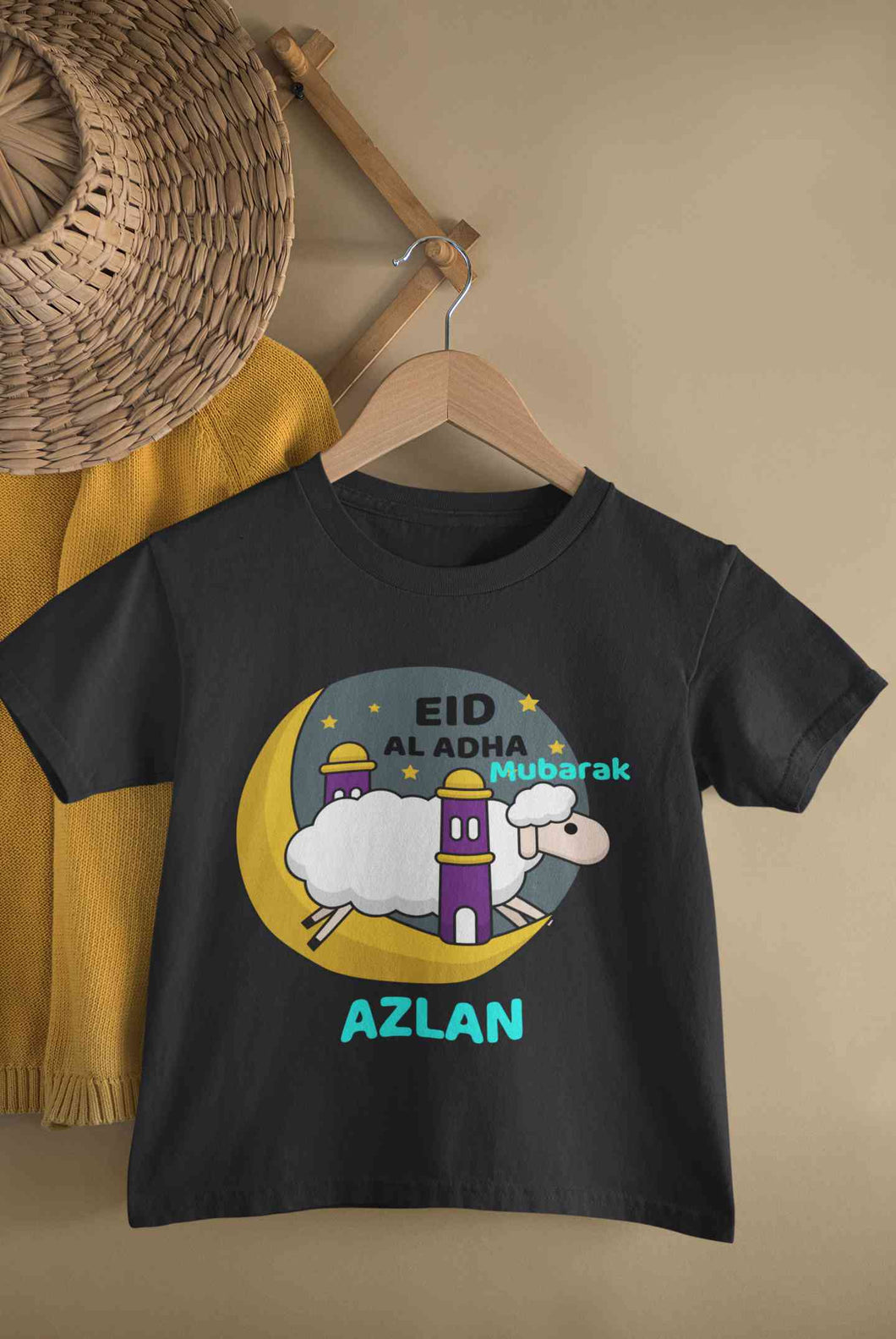Custom Name Eid Al Adha Bakra Eid Mubarak Half Sleeves T-Shirt for Boy-KidsFashionVilla