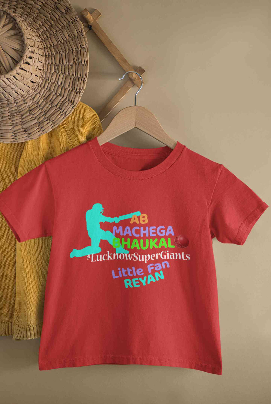 Custom Name IPL LSG LucknowSuperGiants Boy Half Sleeves T-Shirt for Boy-KidsFashionVilla